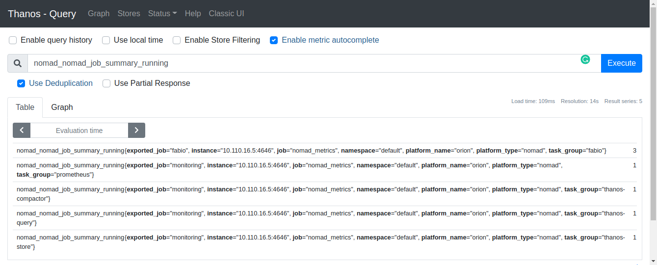 Query metrics with Thanos